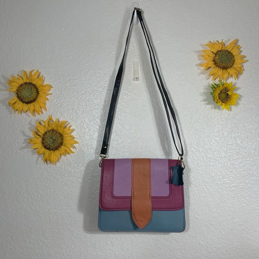Soruka Ivy recycled leather adjustable crossbody purse multicolor women